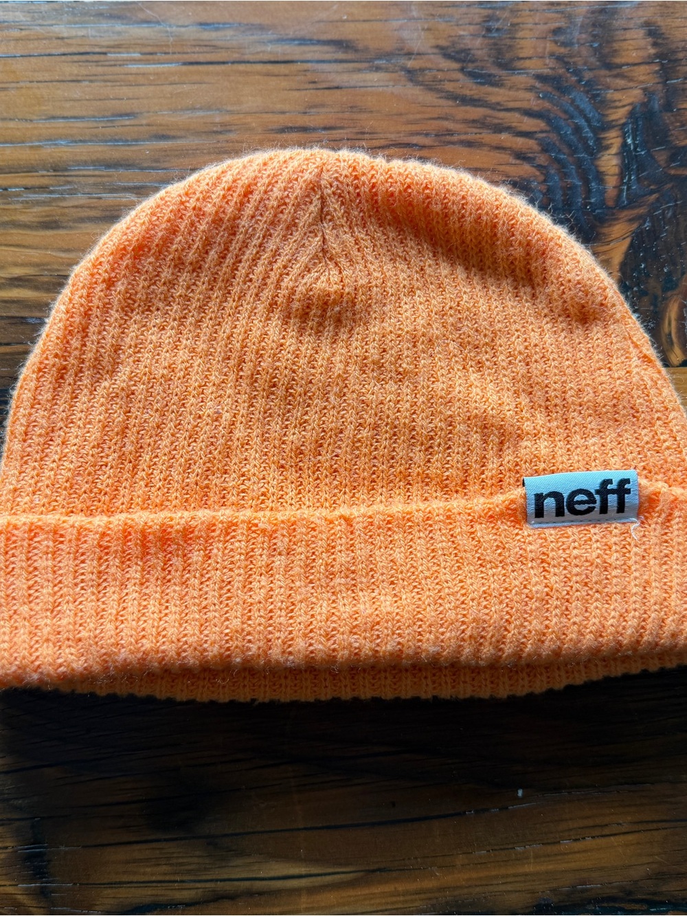 Neff Orange Ribbed Cuffed Beanie